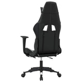 vidaXL Massage gamestoel kunstleer zwart en blauw
