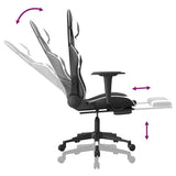 vidaXL Massage gamestoel kunstleer zwart en blauw