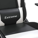 vidaXL Massage gamestoel kunstleer zwart en blauw
