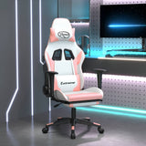 vidaXL Massage gamestoel kunstleer zwart en blauw