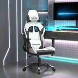 vidaXL Massage gamestoel kunstleer zwart en blauw