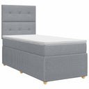 vidaXL Boxspringbed met matras met hoofdeinde Donkergrijs Enkel Stof