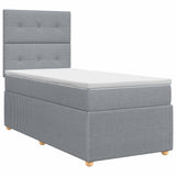 vidaXL Boxspringbed met matras met hoofdeinde Donkergrijs Enkel Stof