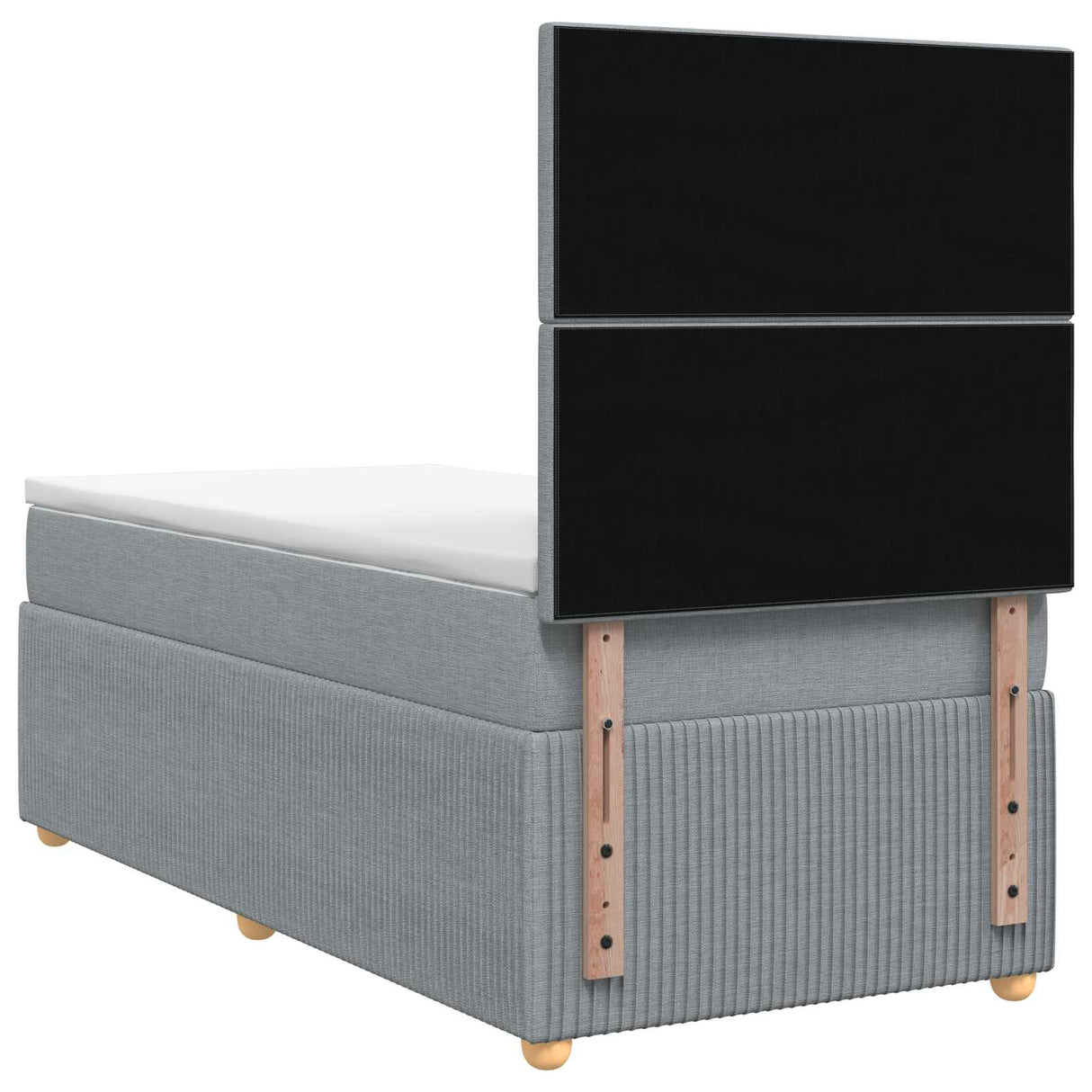 vidaXL Boxspringbed met matras met hoofdeinde Donkergrijs Enkel Stof