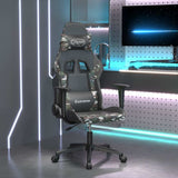 vidaXL Massage gamestoel kunstleer zwart en blauw