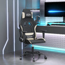 vidaXL Massage Gaming Chair Fabric Black and Cream