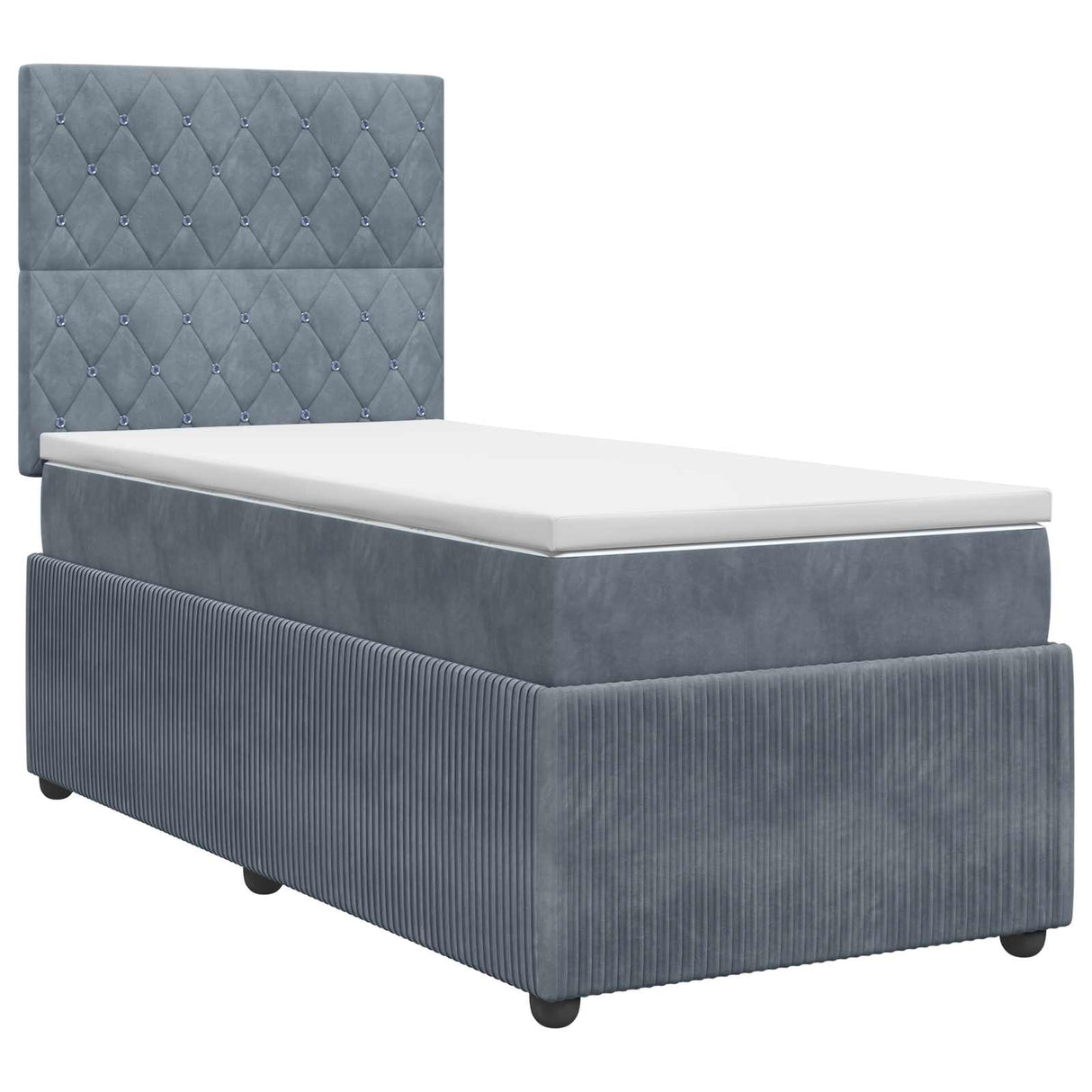 vidaXL Box Spring Bed with Mattress Dark Grey Single Velvet