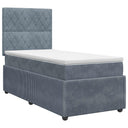 vidaXL Box Spring Bed with Mattress Dark Grey Single Velvet