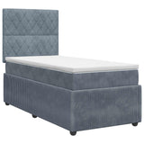 vidaXL Box Spring Bed with Mattress Dark Grey Single Velvet