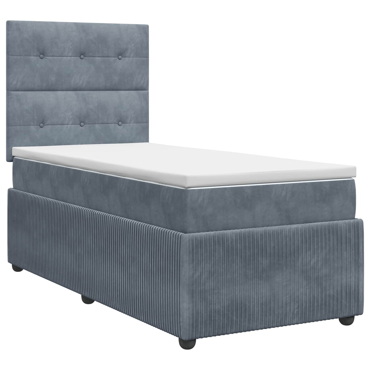 vidaXL Box Spring Bed with Mattress Dark Grey Single Velvet