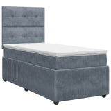 vidaXL Box Spring Bed with Mattress Dark Grey Single Velvet