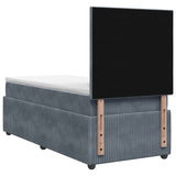 vidaXL Box Spring Bed with Mattress Dark Grey Single Velvet