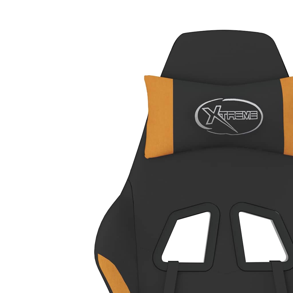 vidaXL Massage Gaming Chair Fabric Black and Cream