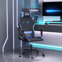vidaXL Massage Gaming Chair Fabric Black and Cream