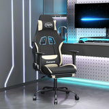 vidaXL Massage Gaming Chair Fabric Black and Cream