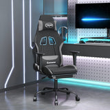 vidaXL Massage Gaming Chair Fabric Black and Cream