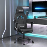 vidaXL Massage Gaming Chair Fabric Black and Cream