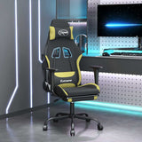 vidaXL Massage Gaming Chair Fabric Black and Cream
