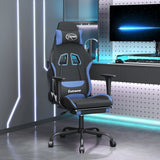 vidaXL Massage Gaming Chair Fabric Black and Cream
