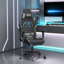 vidaXL Massage Gaming Chair Fabric Black and Cream
