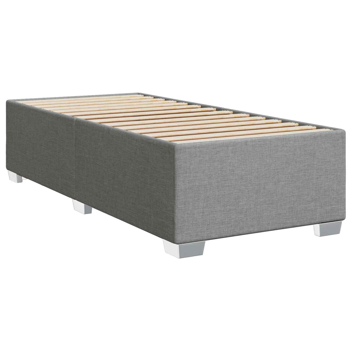 vidaXL Box Spring Bed with Mattress and LED Dark Grey 90 x 190 cm Fabric