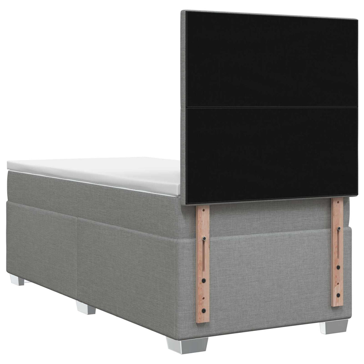 vidaXL Box Spring Bed with Mattress and LED Dark Grey 90 x 190 cm Fabric