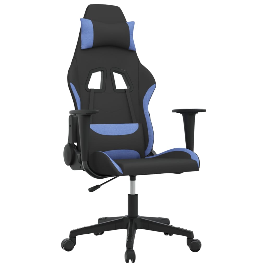 vidaXL Massage gamestoel stof zwart en crèmekleurig
