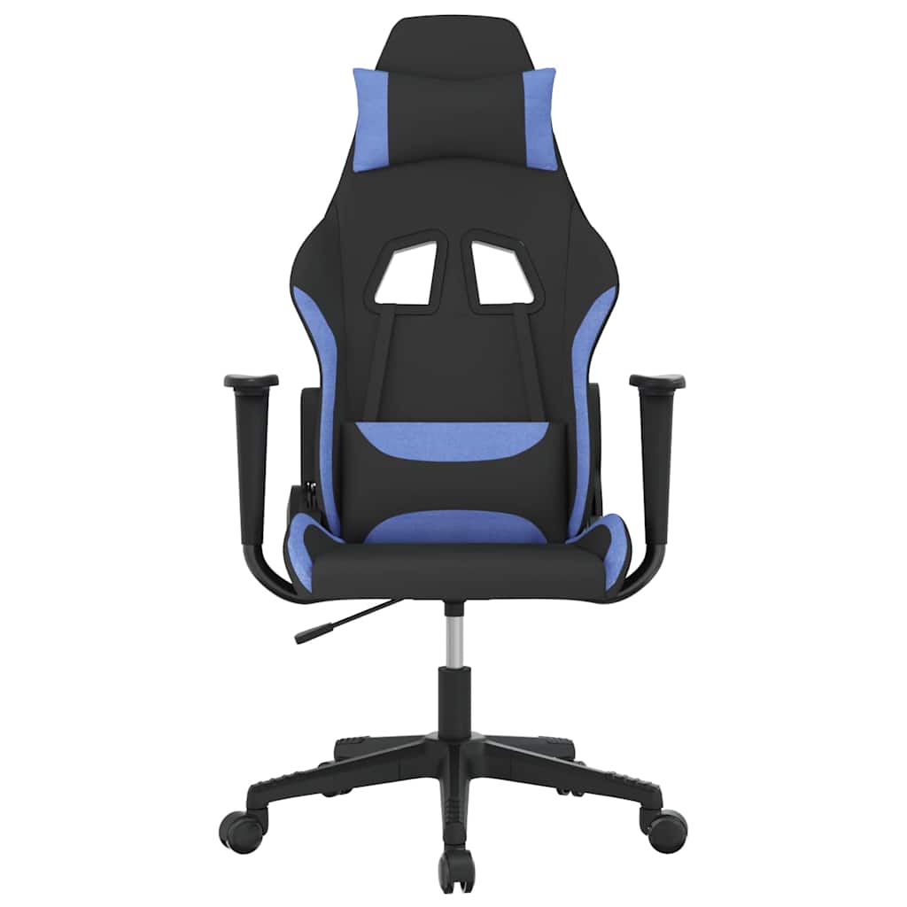 vidaXL Massage gamestoel stof zwart en crèmekleurig