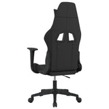 vidaXL Massage gamestoel stof zwart en crèmekleurig