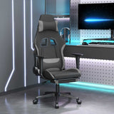 vidaXL Massage gamestoel stof zwart en crèmekleurig