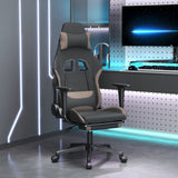 vidaXL Massage gamestoel stof zwart en crèmekleurig