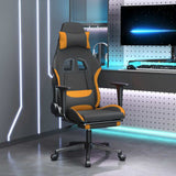 vidaXL Massage gamestoel stof zwart en crèmekleurig