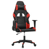 vidaXL Massage gamestoel kunstleer zwart en blauw