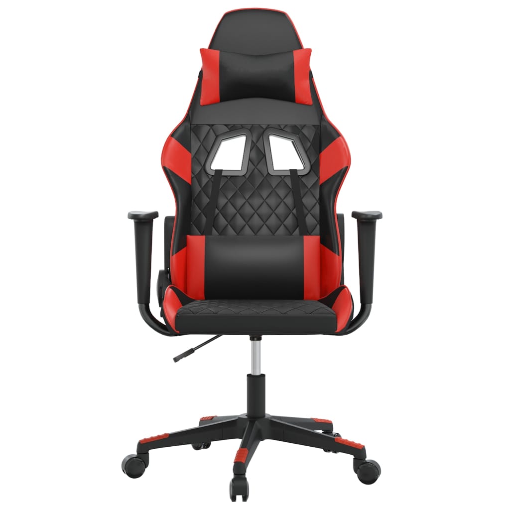 vidaXL Massage gamestoel kunstleer zwart en blauw