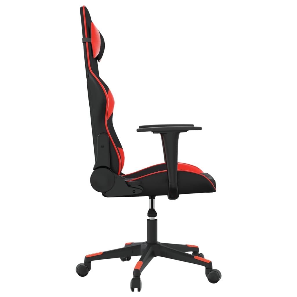 vidaXL Massage gamestoel kunstleer zwart en blauw