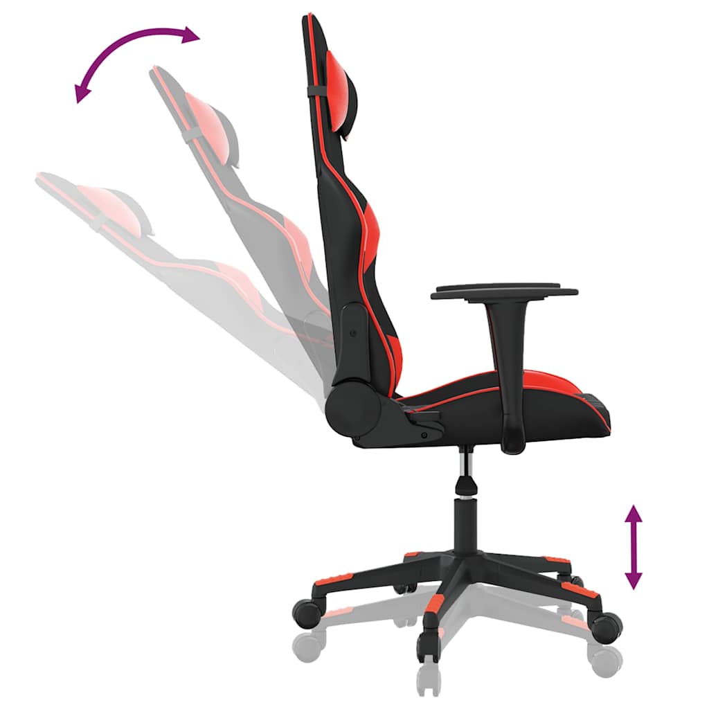 vidaXL Massage gamestoel kunstleer zwart en blauw