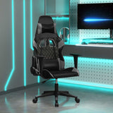 vidaXL Massage gamestoel kunstleer zwart en blauw