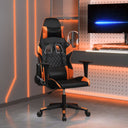 vidaXL Massage gamestoel kunstleer zwart en blauw