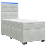 vidaXL Boxspringbed met matras en LED Donkergrijs 90 x 190 cm Fluweel