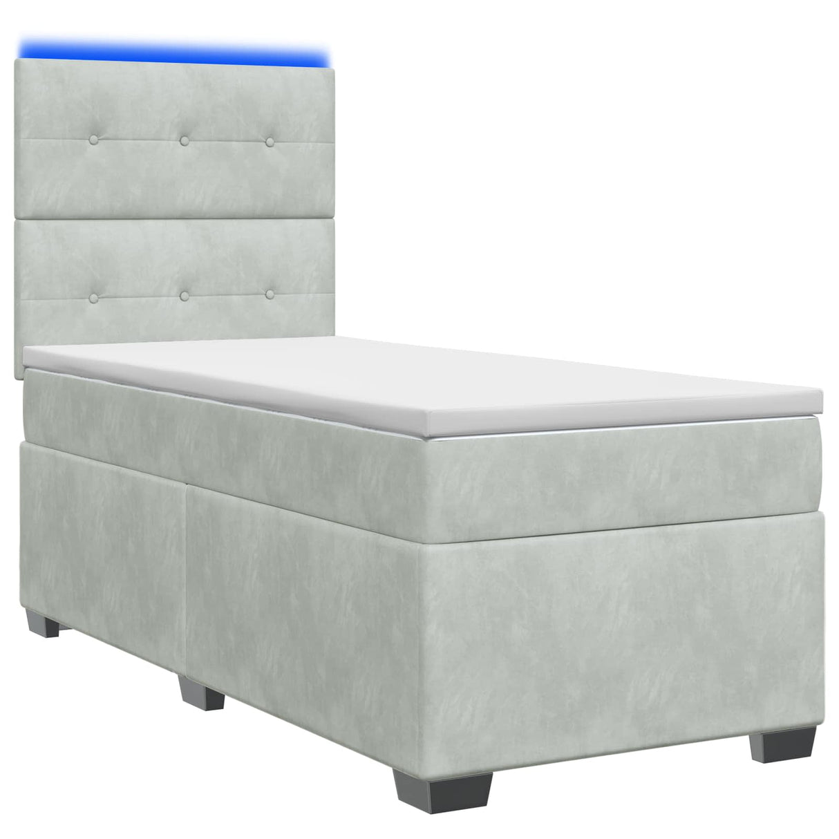 vidaXL Boxspringbed met matras en LED Donkergrijs 90 x 190 cm Fluweel
