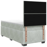vidaXL Boxspringbed met matras en LED Donkergrijs 90 x 190 cm Fluweel