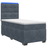 vidaXL Boxspringbed met matras en LED Donkergrijs 90 x 190 cm Fluweel