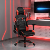 vidaXL Massage gamestoel kunstleer zwart en blauw