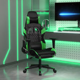 vidaXL Massage gamestoel kunstleer zwart en blauw