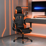 vidaXL Massage gamestoel kunstleer zwart en blauw