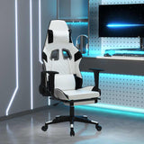 vidaXL Massage gamestoel kunstleer zwart en blauw