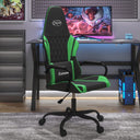 vidaXL Massage gamestoel kunstleer zwart en blauw