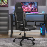 vidaXL Massage gamestoel kunstleer zwart en blauw