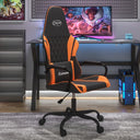 vidaXL Massage gamestoel kunstleer zwart en blauw