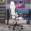vidaXL Massage gamestoel kunstleer zwart en blauw